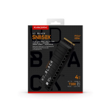 WD BLACK SSD NVMe 4TB PCIe SN850X Powered by SanDisk, Gen4, (R:7300, W:6600MB/s), Chladič