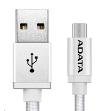 ADATA Micro USB kabel - USB A 2.0, 100cm, stříbrný