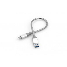 VERBATIM Synchronizačný a nabíjací kábel USB-C na USB-A USB 3.1 GEN 2 30cm (strieborná)
