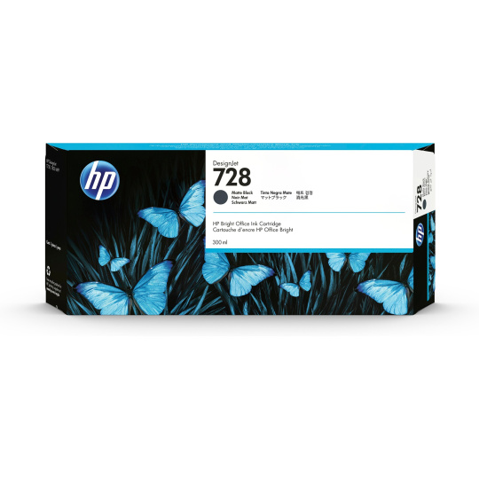 HP 728 300-ml Matte Black DesignJet Ink Cartridge HP 728 300-ml Matte Black DesignJet Ink Cartridge