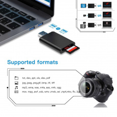 PLATINET čítačka pamäťových kariet SD a micro SD FAST, MICRO SD/TF SD 4.0 UHSII USB 3.