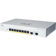 Prepínač Cisco CBS220-8FP-E-2G, 8xGbE RJ45, 2xSFP, bez ventilátora, PoE+, 130W
