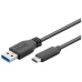 Kábel USB PREMIUMCORD 3.1 konektor C/male - USB 3.0 A/muž, čierny, 2 m