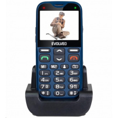 EVOLVEO EasyPhone XG, mobilný telefón pre seniorov s nabíjacím stojanom, modrý