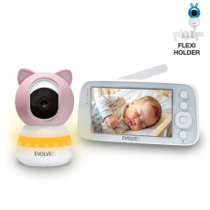 EVOLVEO Baby Monitor N5, Set videochůvičky s 360° dohledem, obousměrnou komunikací a ukolébavkami, růžová EVOLVEO Baby Monitor N5, Set videochůvičky s 360° dohledem, obousměrnou komunikací a ukolébavkami, růžová
