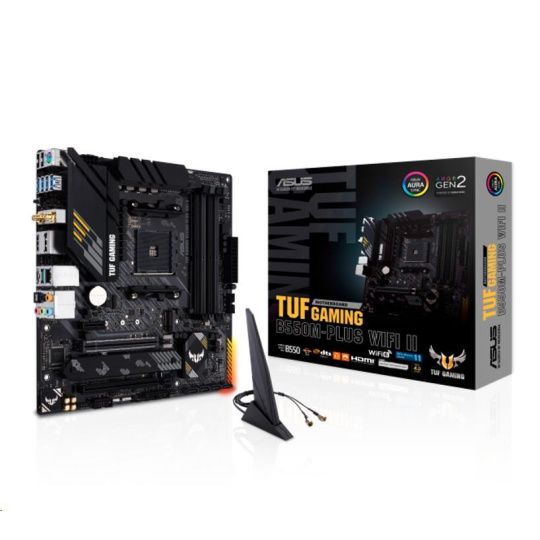 ASUS MB Sc AM4 TUF GAMING B550M-PLUS WIFI II, AMD B550, 4xDDR4, 1xDP, 1xHDMI, WI-FI, mATX ASUS MB Sc AM4 TUF GAMING B550M-PLUS WIFI II, AMD B550, 4xDDR4, 1xDP, 1xHDMI, WI-FI, mATX