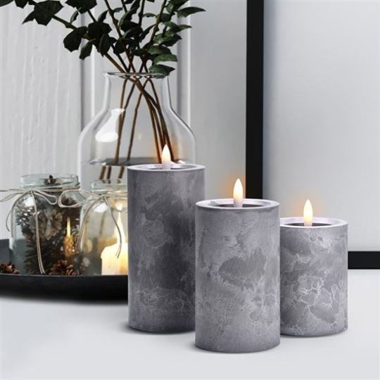 Solight sada LED svíček s časovačem, 3x svíčka, 10/13/15cm, šedá, 2xAA Solight sada LED svíček s časovačem, 3x svíčka, 10/13/15cm, šedá, 2xAA