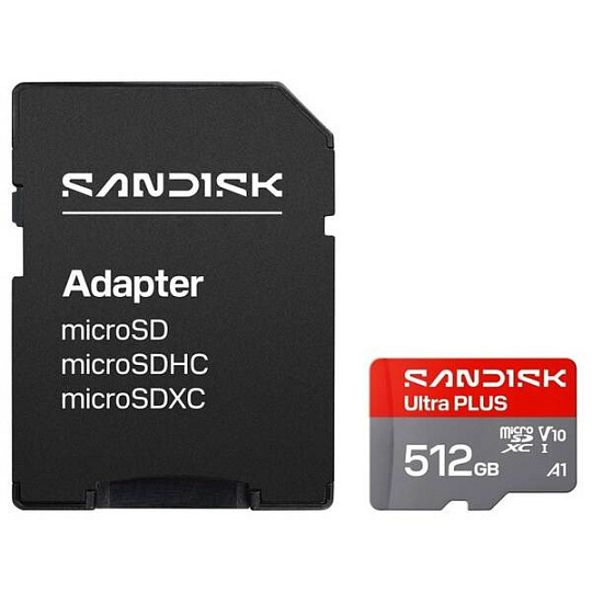 Sandisk Ultra PLUS micro SDXC karta 512GB UHS-I, V10, U1, C10, (200MB/s)