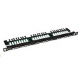 Solarix Patch panel 24xRJ45 CAT5E UTP s viazacou lištou čierny 0,5U SX24HD-5E-UTP-BK