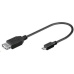 PREMIUMCORD Redukcia USB 2.0 A - Micro B OTG, kábel (F/M, kompatibilný s On The Go)