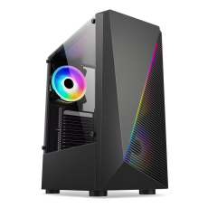 1stCOOL MONSTER, stredná veža, AU, USB 3.0, bez napájania, sRGB ventilátor, priehľadný bočný panel, čierny 1stCOOL MONSTER, stredná veža, AU, USB 3.0, bez napájania, sRGB ventilátor, priehľadný bočný panel, čierny