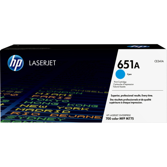 HP 651A Cyan LJ Toner Cart, CE341A (16,000 pages) HP 651A Cyan LJ Toner Cart, CE341A (16,000 pages)