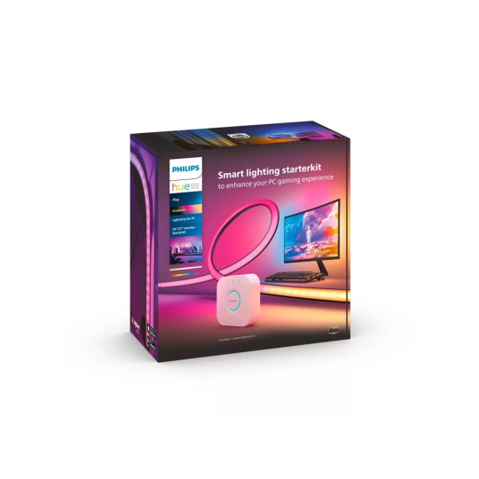 Philips Hue Gradient Lightstrip pro počítače PC 24/27"+ Hue Bridge (Starter kit), LED pásek 15 W, 700 lm