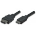 MANHATTAN Vysokorýchlostný kábel HDMI 3D, Mini HDMI Male to Male, tienený, čierny, 1,8 m