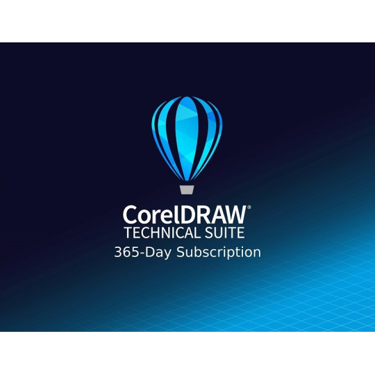 CorelDRAW Technical Suite 365-dňové predplatné. (5-50) EN/DE/FR/ES/BR/IT/CZ/PL/NL/EN