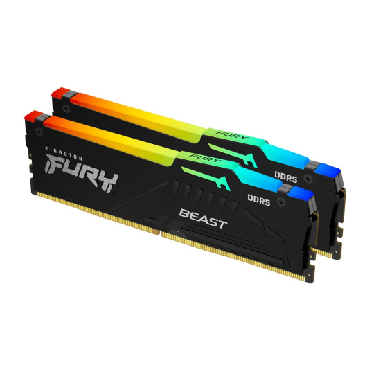 KINGSTON DIMM DDR5 32GB (Kit of 2) 6800MT/s CL34 Non-ECC FURY Beast RGB XMP, Černá