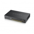 Zyxel GS1920-8HPV2 10-portový inteligentný riadený PoE prepínač, 8x gigabitový RJ45, 2x gigabitový RJ45/SFP, 130 W pre PoE