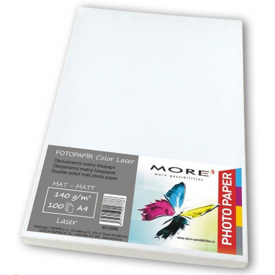 Vyhladený farebný laserový papier; 140 g/m2; matný; matný 100 listov str., Farebný laser