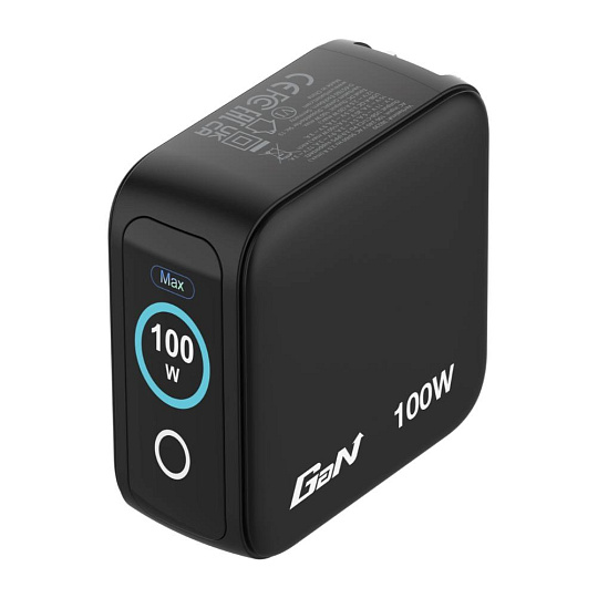 VERBATIM Mini GaN Nabíječka s displejem 100W, 2xUSB-C, 1xUSB-A, černá VERBATIM Mini GaN Nabíječka s displejem 100W, 2xUSB-C, 1xUSB-A, černá