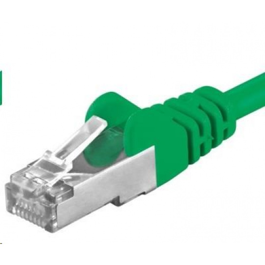 PREMIUMCORD Patch kábel CAT6a S-FTP, RJ45-RJ45, AWG 26/7 1,5m zelený