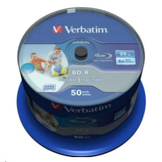 VERBATIM BD-R SL Datalife (50-pack)Blu-Ray/Spindle/6x/25GB Wide Printable VERBATIM BD-R SL Datalife (50-pack)Blu-Ray/Spindle/6x/25GB Wide Printable