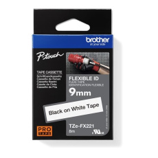 BROTHER TZEFX221 - TZ kazeta 9 mm široká, flexibilná páska TZE-FX221, biele/čierne písmo