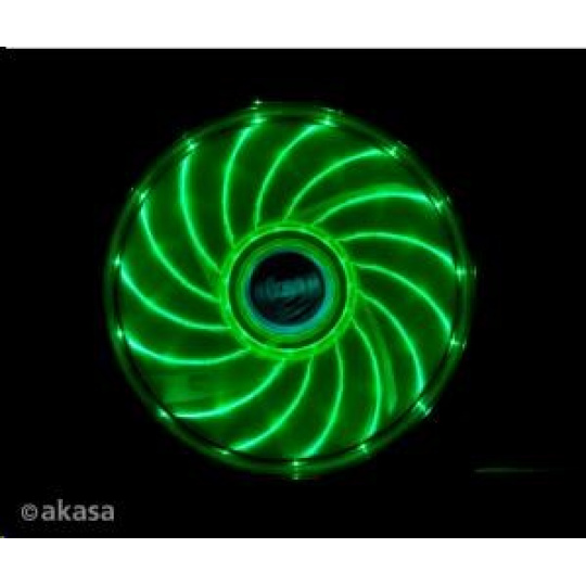 AKASA ventilátor Vegas 120x120x25mm, 1200RPM podsvietený, 15xLED, zelený