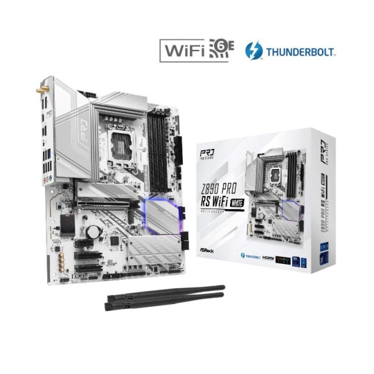 ASRock MB Sc LGA1851 Z890 PRO RS WIFI WHITE, Intel Z890, 4xDDR5, 1xHDMI, WI-FI