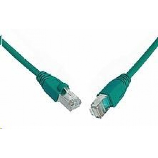 Solarix Patch kábel CAT5E SFTP PVC 10m zelený odolný proti zaseknutiu C5E-315GR-10MB