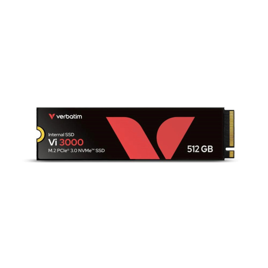 VERBATIM SSD Vi3000 Internal PCIe NVMe M.2 SSD 512GB , W 2500/ R 3300 MB/s VERBATIM SSD Vi3000 Internal PCIe NVMe M.2 SSD 512GB , W 2500/ R 3300 MB/s