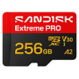 SanDisk micro SDXC Extreme PRO 256GB UHS-I U3 (250R/170W MB/s, UHS-I U3 V30) + adaptér