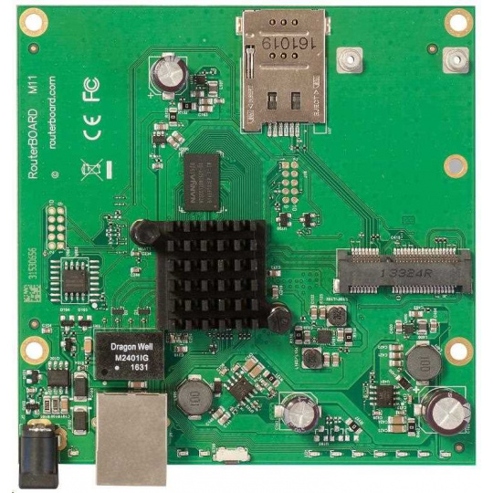 MikroTik RouterBOARD RBM11G, dvojjadrový 880MHz, 256MB DDR3, 1x GLAN, 1x mini-PCIe, 1xSIM slot, vrátane. L4