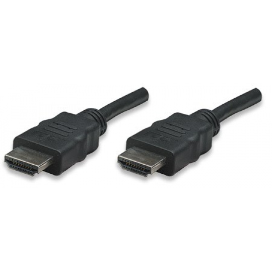 MANHATTAN Vysokorýchlostný kábel HDMI 3D, samec na samca, tienený, čierny, 7,5 m