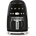 Smeg Retro Style DCF02BLEU překapávač kávy černý, 10 šálků, 1,25 l, automatický start, keep warm