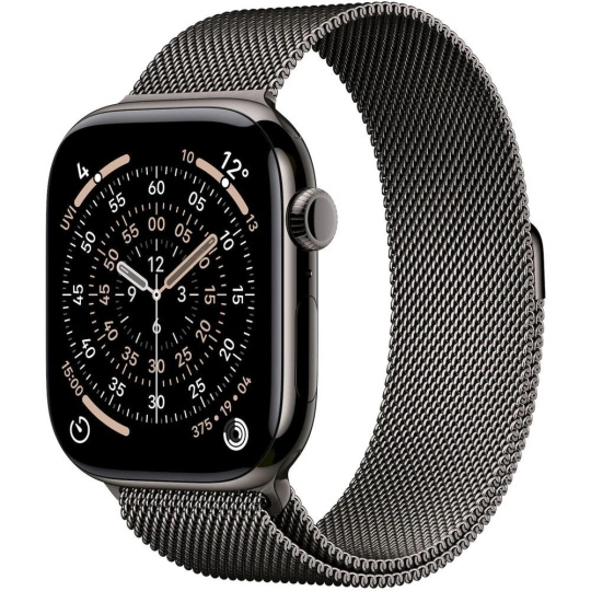 Apple Watch Series 11 GPS + Cellular 46mm Slate Titanium Case with Slate Milanese Loop - M/L
