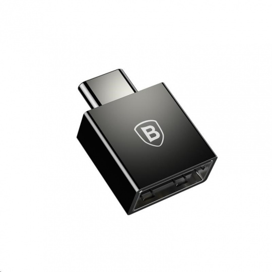 Baseus Exquisite Adaptér USB-C samec na USB samica 2,4A, čierny