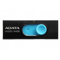 ADATA Flash Disk 64GB UV220, USB 2.0 Dash Drive, čierna/modrá