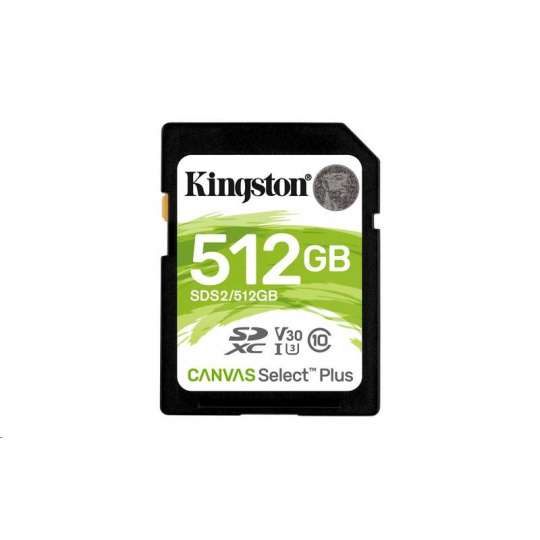 Kingston 512GB SecureDigital Canvas Select Plus (SDC) 100R 85W Class 10 UHS-I