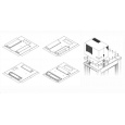 Montážna redukcia TRITON pre klimatizačné jednotky X3 a X4 pre rozvádzač so šírkou 800 x 1000 mm, sivá