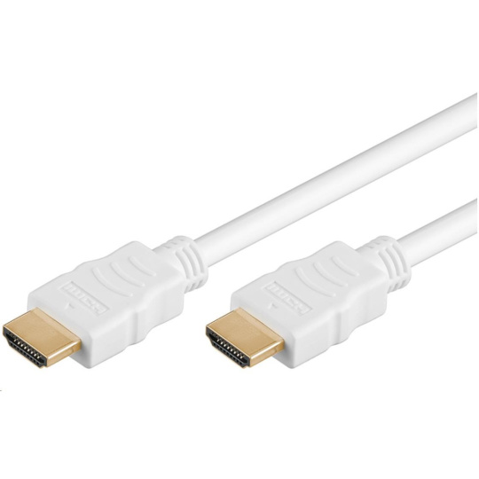 Vysokorýchlostný kábel HDMI + Ethernet PremiumCord, pozlátené konektory, 1.5 m, biela