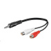 PREMIUMCORD Audio kábel 3,5 mm Jack - 2x Cinch 20 cm (M/F, stereo)