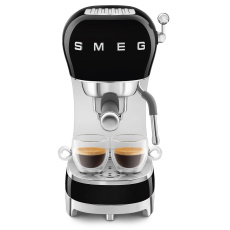 Smeg ECF02BLEU kávovar na espresso, pákový, 1350 W, 15 bar, termoblok, pasivní ohřívač šálků, černý