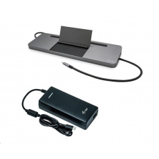 iTec USB-C kovová ergonomická dokovacia stanica s 3x displejom 4K, dodávka energie 85 W + i-tec univerzálna nabíjačka 112 W