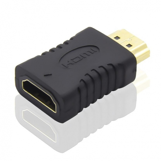 PremiumCord Adaptér HDMI na HDMI (F/M), krátky, pozlátené konektory