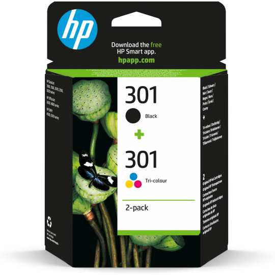 HP 301 Ink Cartridge Combo 2-Pack, N9J72AE (190 / 165 pages) HP 301 Ink Cartridge Combo 2-Pack, N9J72AE (190 / 165 pages)