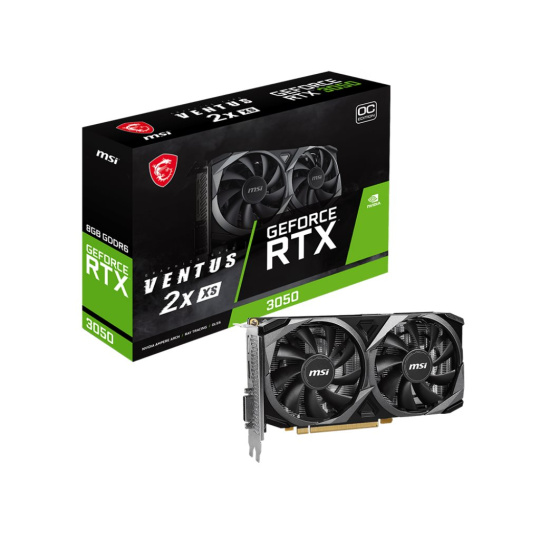 MSI VGA NVIDIA GeForce RTX 3050 VENTUS 2X XS 8G OC, 8G GDDR6, 1xDP, 1xHDMI, 1xDVI