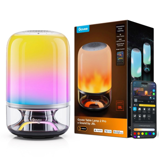 Govee Table Lamp 2 RGBW Akumula´torova´ lampa s reproduktorem - zvuk od JBL