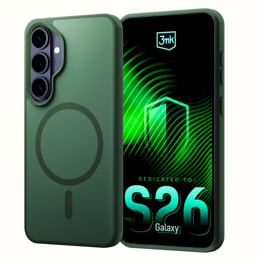 3mk ochranný kryt Smoke MagCase Green pro Samsung Galaxy S26+ 3mk ochranný kryt Smoke MagCase Green pro Samsung Galaxy S26+