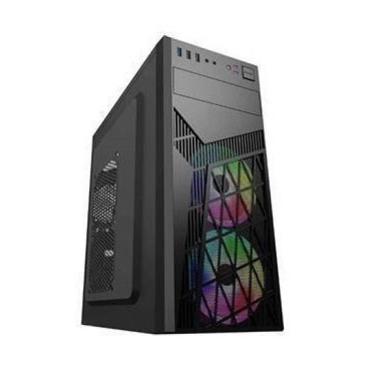 BAZAR - EUROCASE skříň ML N6-560B, ATX, 2x USB-A, 1x USB-C, 2x 120mm ARGB Fan, černá - Rozbaleno (Komplet)