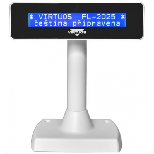 Virtuos zákaznícky displej Virtuos FL-2025MB 2x20, RS232, biely